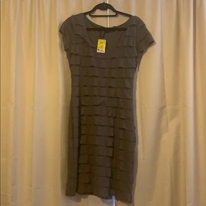 Charcoal grey dress with ruffles - New With Tags